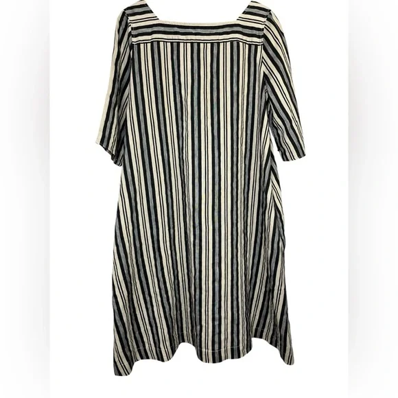 Madewell Evelyn Stripe Square-Neck Midi Dress -‎ Size L - Picture 5 of 8